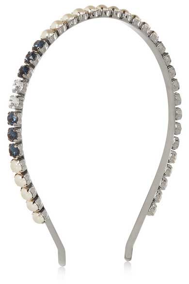 Miu Miu Palladium-Plated, Faux Pearl And Swarovski