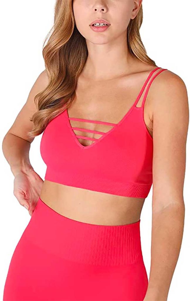 Red Strappy Plush Knit Bralette