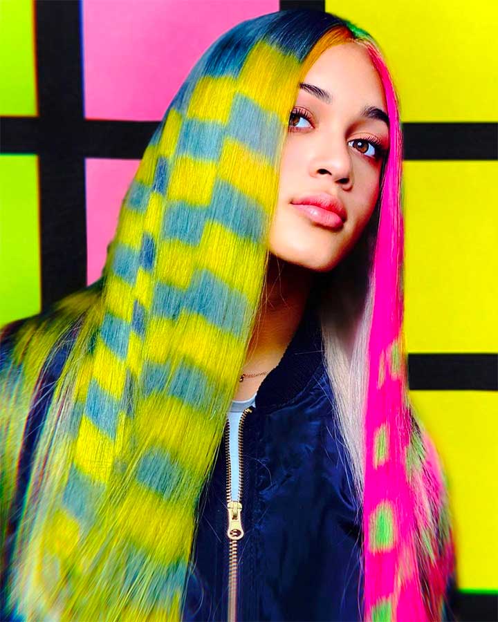 Checkerboard Hair Color Is the New Temporary Hair Trend You'll Love