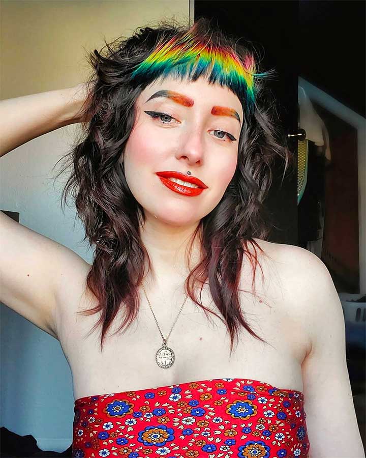Rainbow Bangs Are the Perfect Trend for Bold Hair Color Beginners