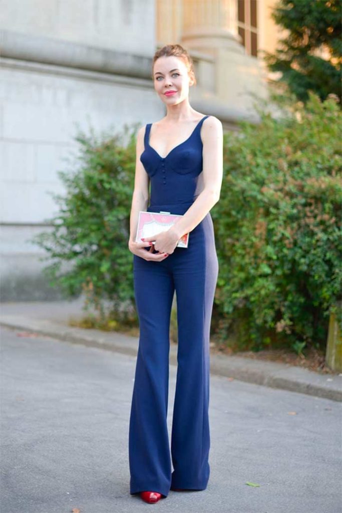 Blue Flared Pants
