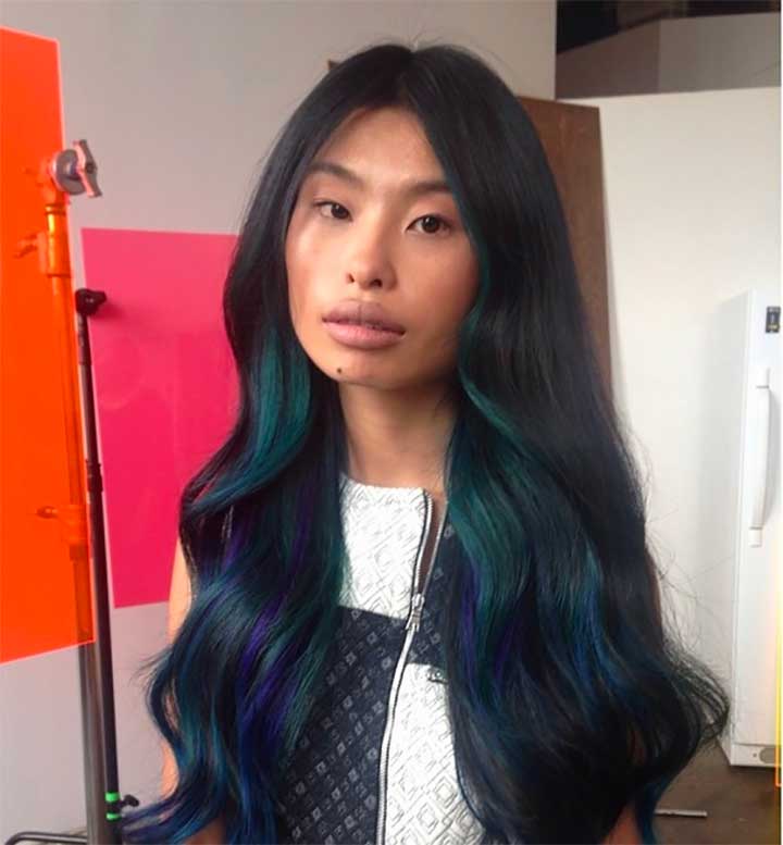 Oil Slick Hair, The Rainbow Hair Dye Technique For Brunettes