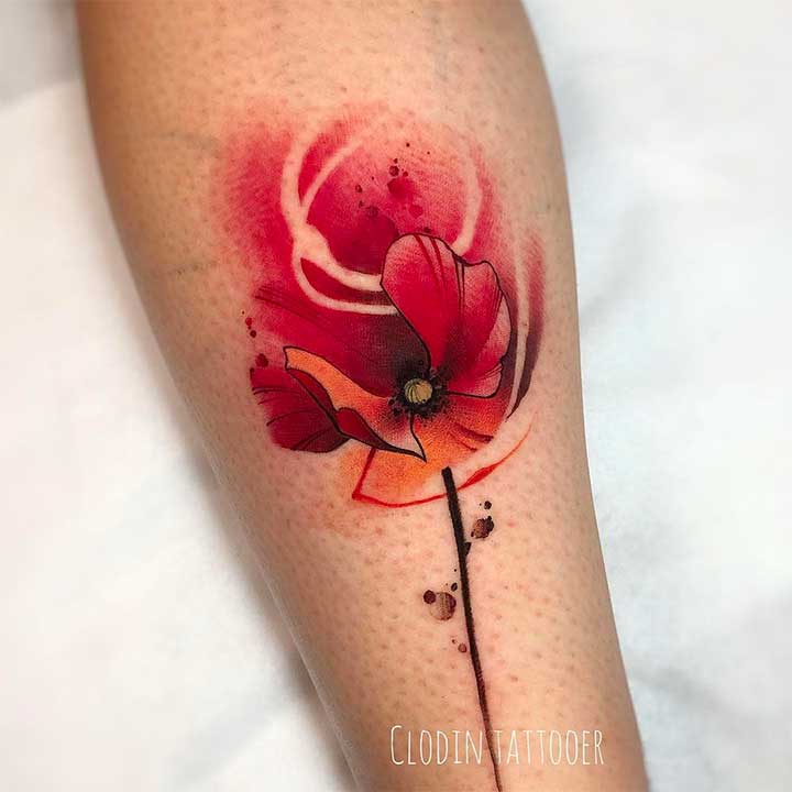 26 Best Watercolor Tattoos Without Outlines Like Dolly Parton's