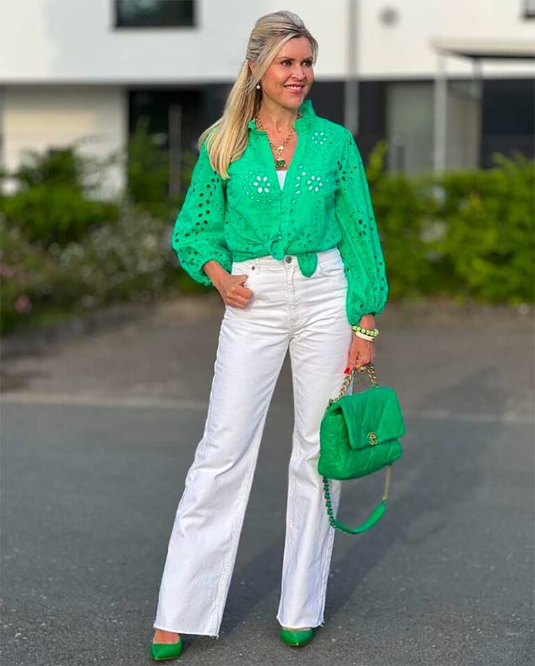 what to wear with white pants female