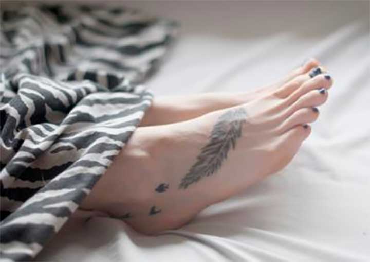 Foot Feather Tattoo