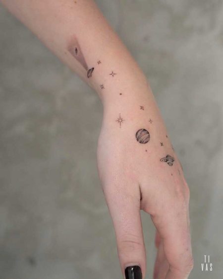 star tattoos on hand