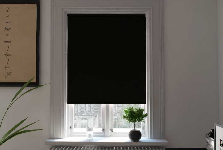 Toscana Black/White Blackout Roller Blind