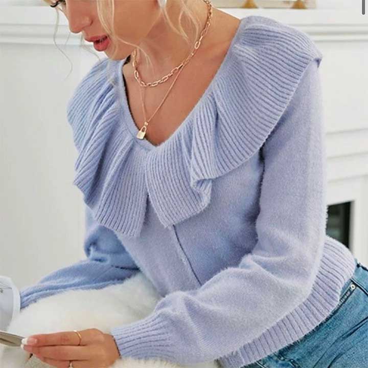Ruffled Cardigan Is Fluttery Utterly Feminine