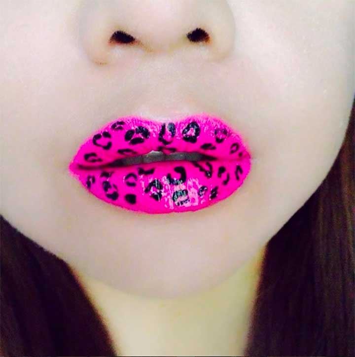 Photos: Leopard and Animal Print Lips Makeup Trend