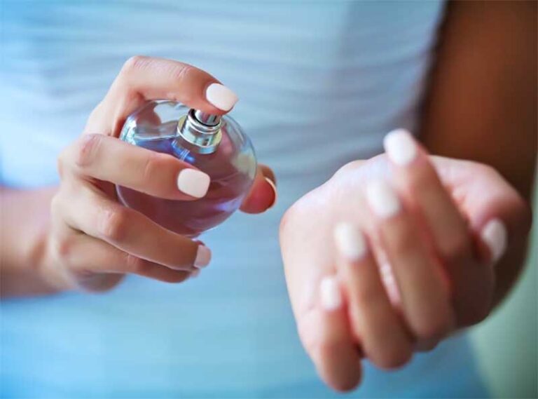 Spraying Perfume On Wrist