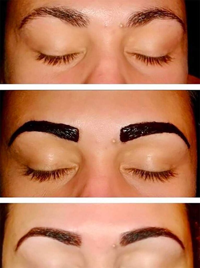 Before and After Photos Of Professionally Tinted Brows