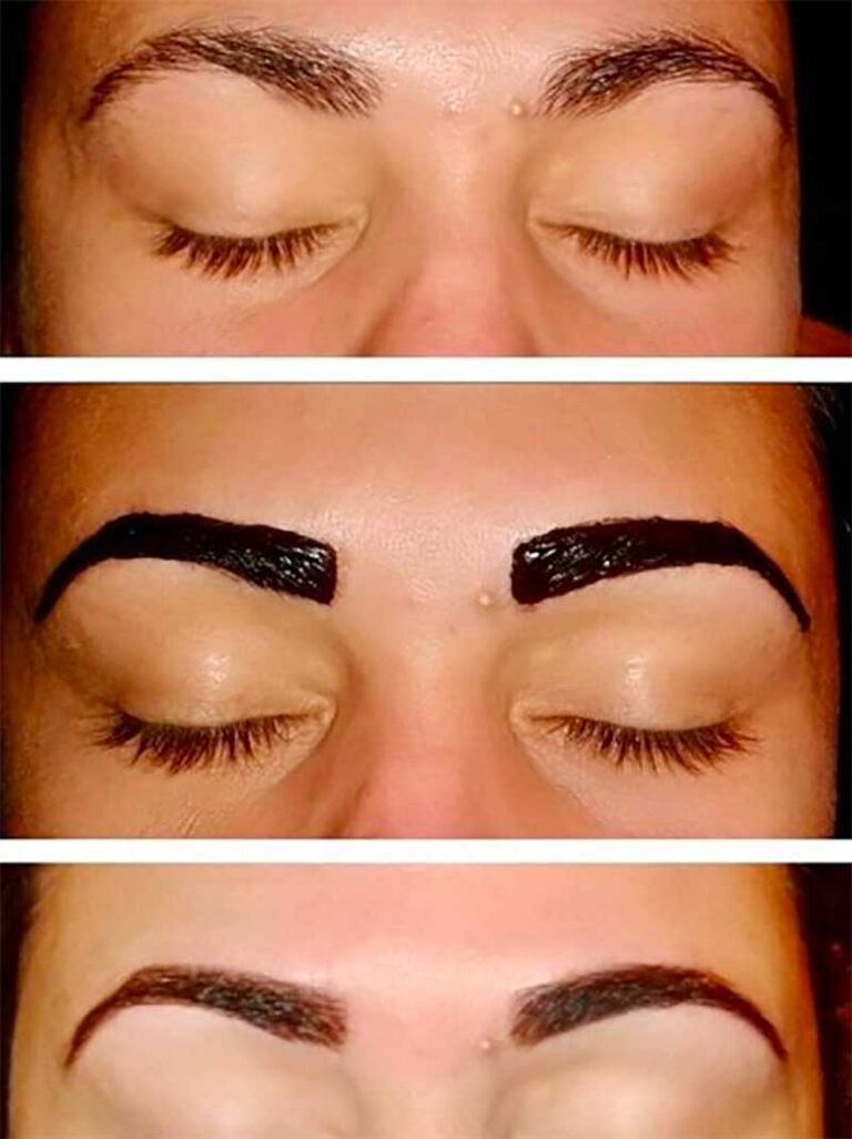 Before and After Photos Of Professionally Tinted Brows