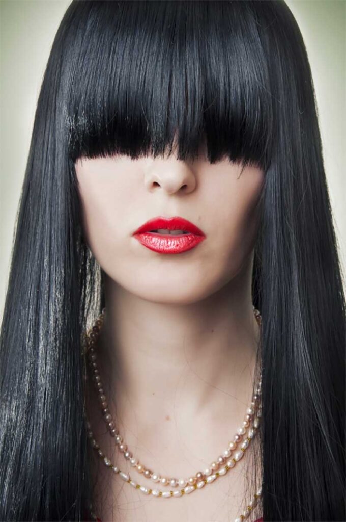 Long Bangs Over Eyes