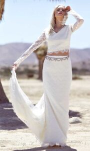 Women Are Wearing Crop Tops To Their Weddings, And It’s Cooler Than You Think Bridal Crop Tops Are Wedding Dress Trend