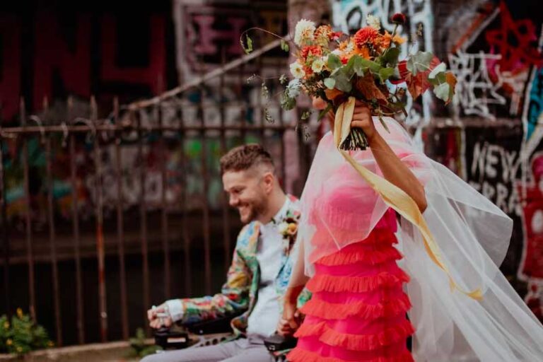 White isn't your colour? Here's what to consider when picking a coloured wedding dress