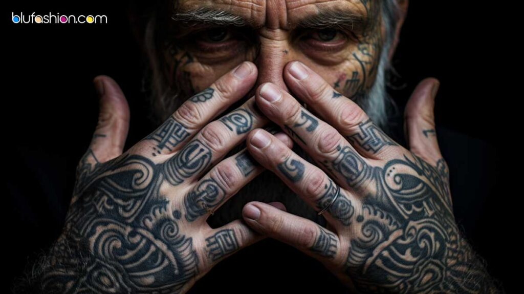 Man covering his face with his hands, looking stressed or ashamed.