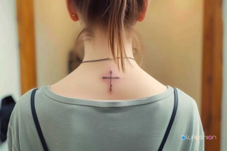 deep meaning women's feminine cross tattoo