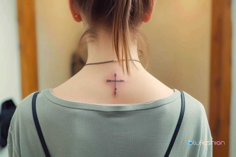 deep meaning women's feminine cross tattoo