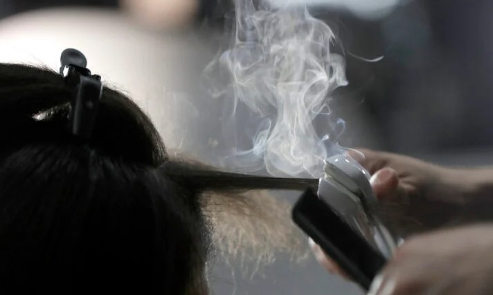 Fumes generated during chemical hair straightening