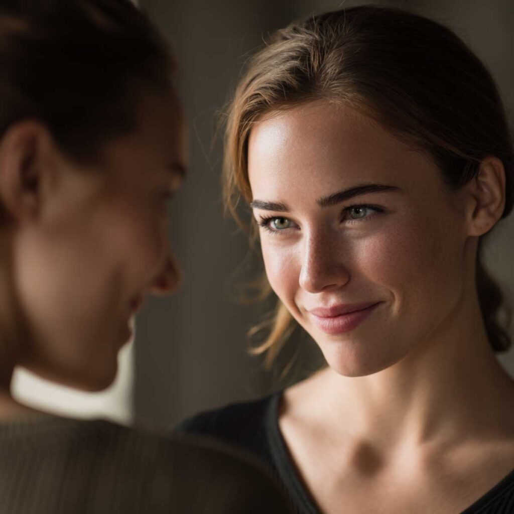 Body language of a jealous woman