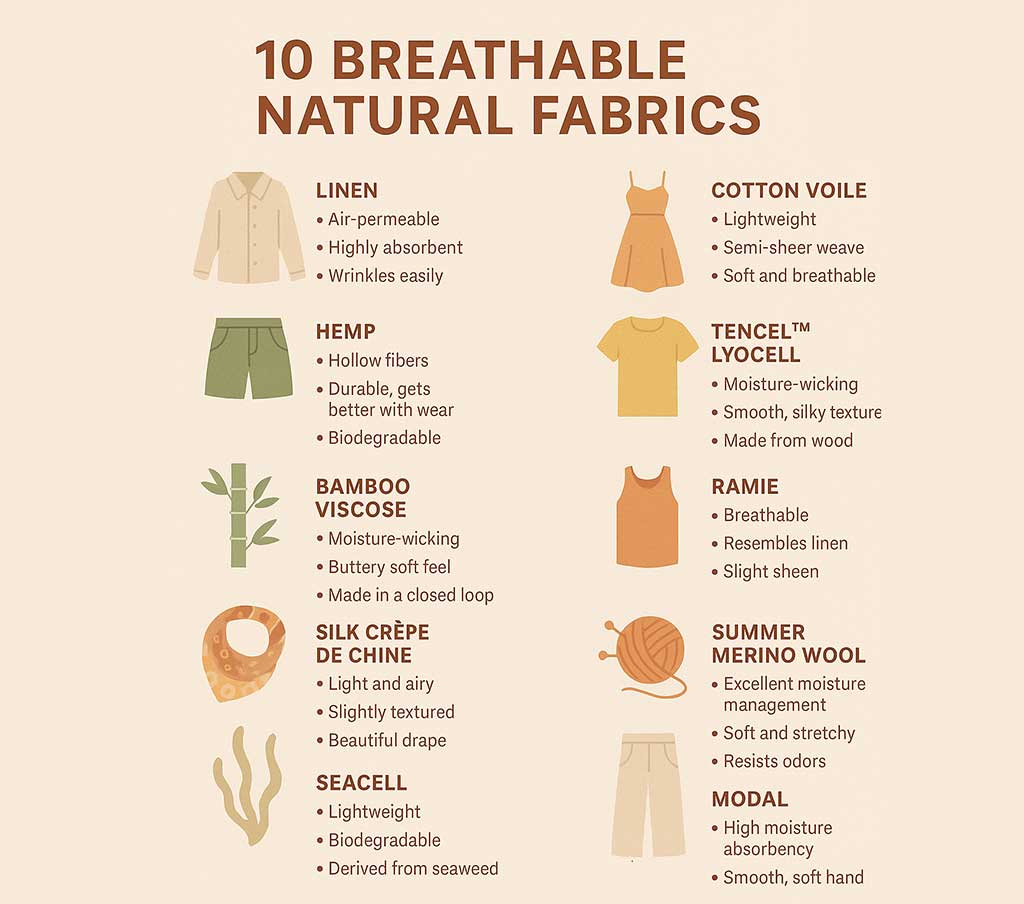 10 breathable natural fabrics for humid heat