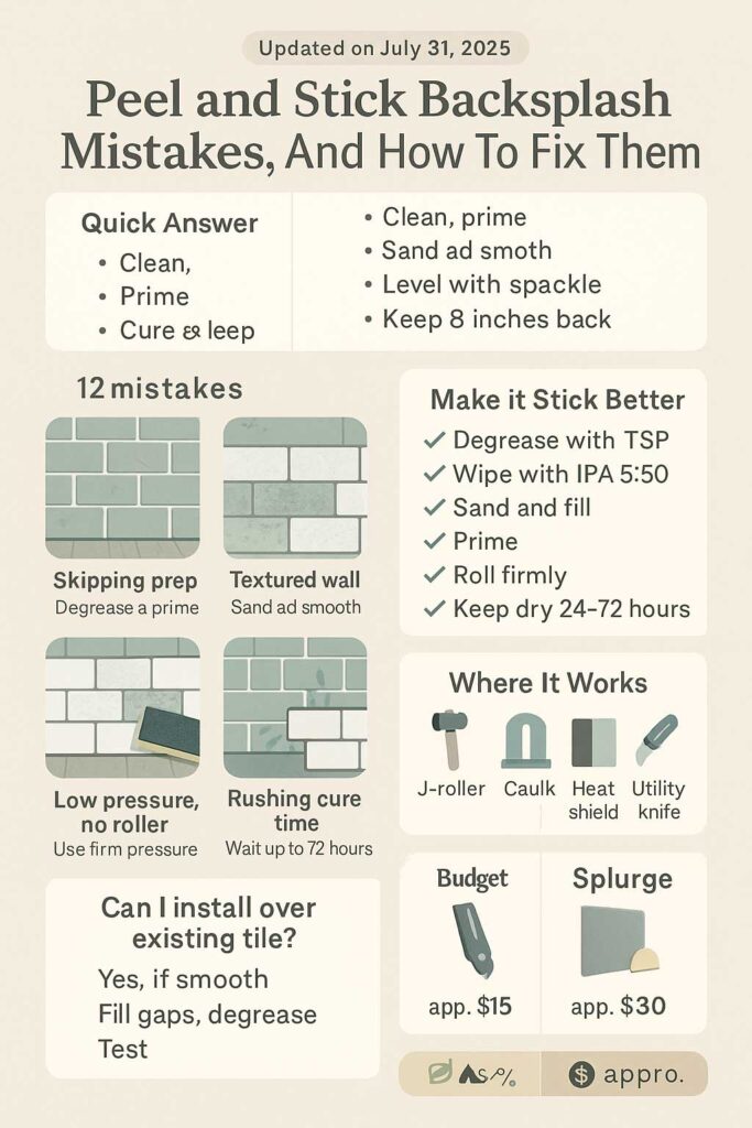 Peel and Stick Backsplash Mistakes, And How To Fix Them