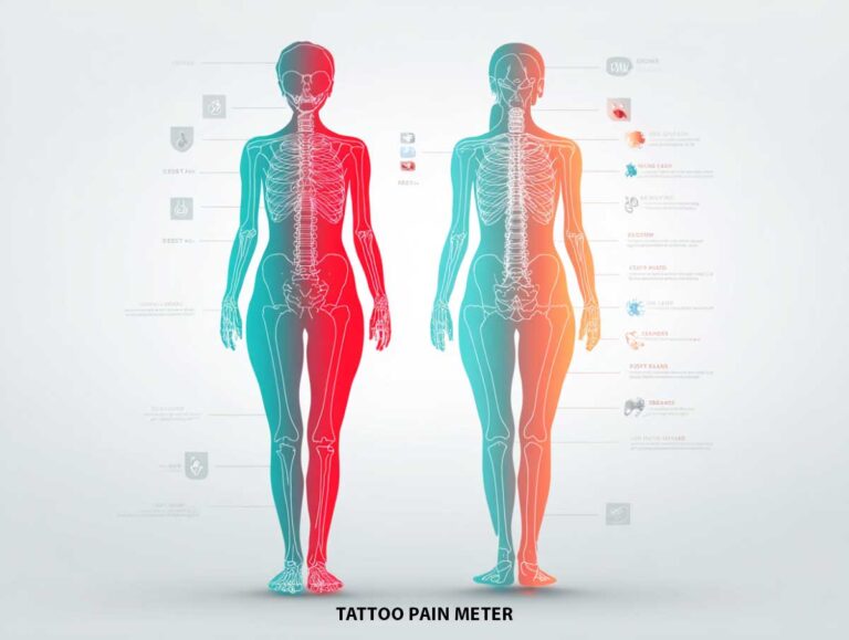 infographic of a gender-neutral human silhouette, front and back view side-by-side