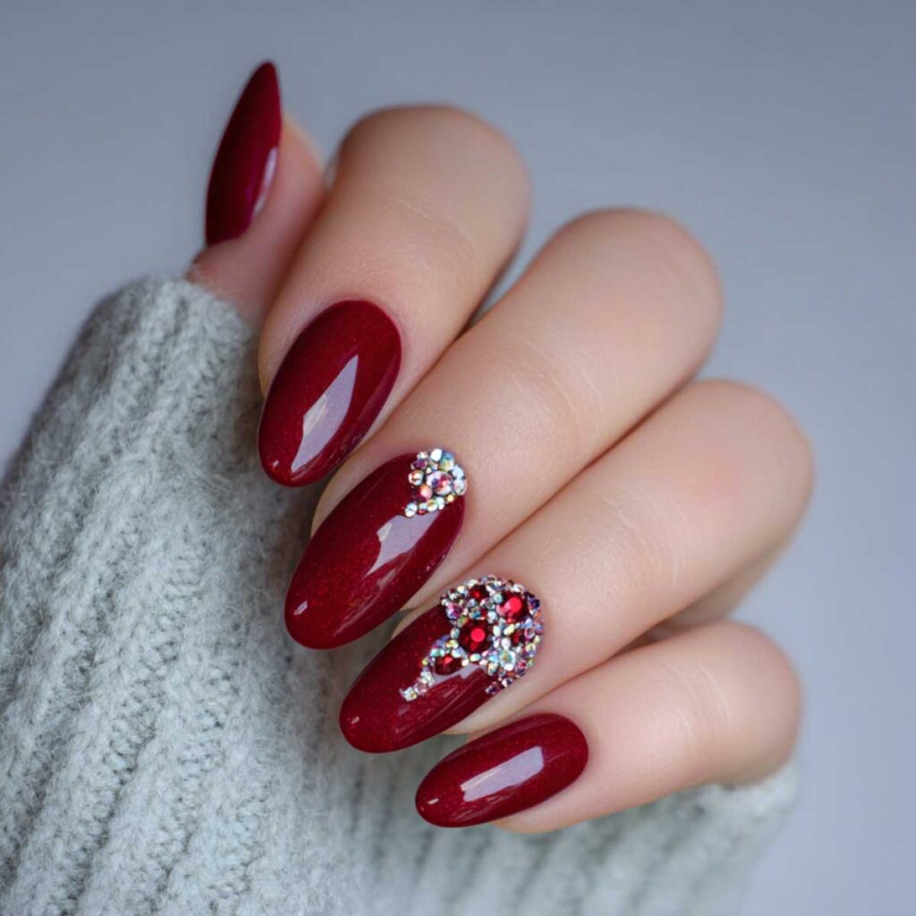 July birthday inspired nail designs ruby red