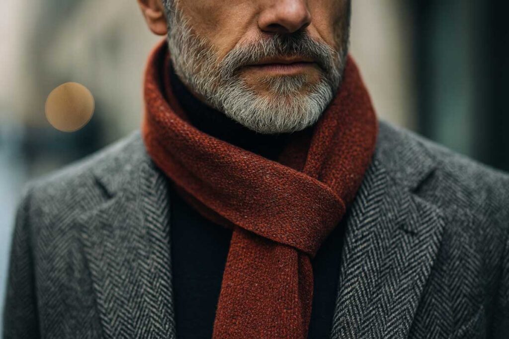 How to wear a wide men's scarf?