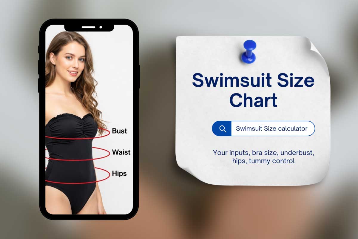 Swimsuit Size Chart & Calculator, find your fit and support fast