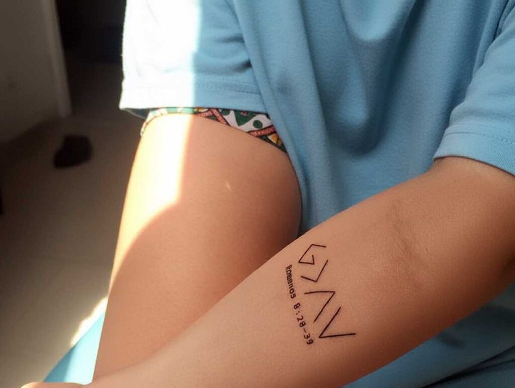 God is greater than the highs and lows tattoo small