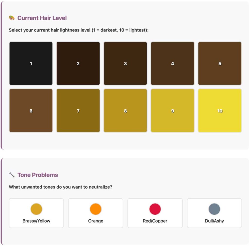 How the Toner and Gloss Picker Works, Hair Level Chart 1 to 10