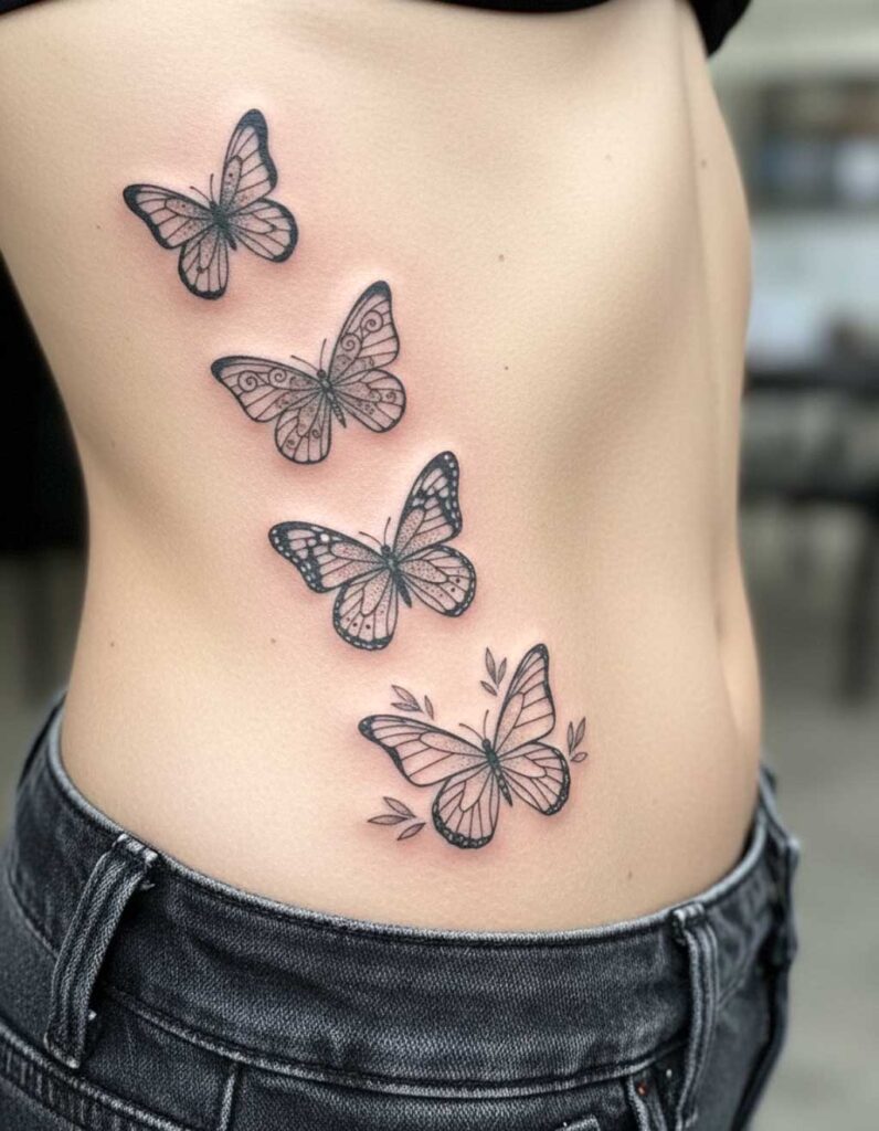 Butterfly tattoo meaning on a woman chest