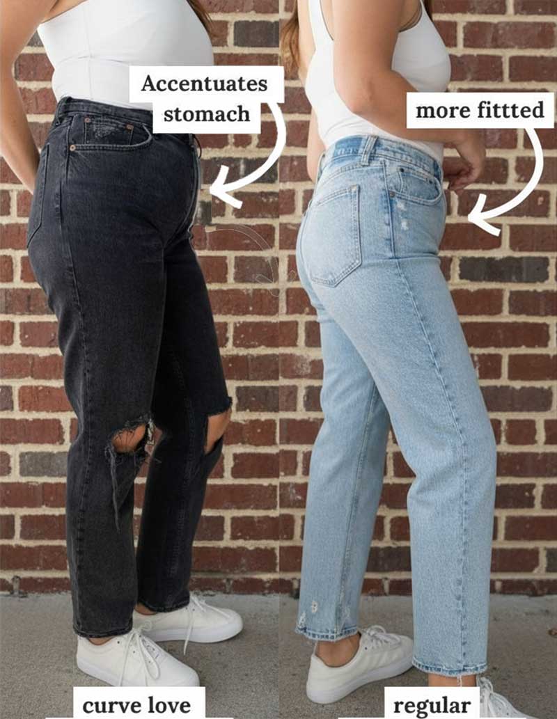 Woman wearing bootcut jeans perfect for pear shape