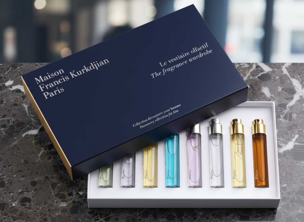 Luxury perfume brand discovery set for sampling