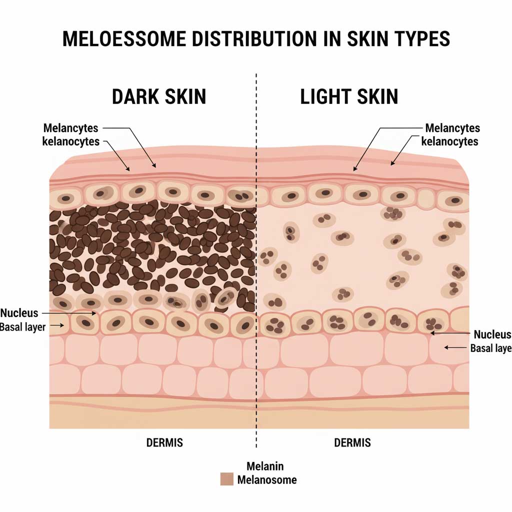 Placeholder diagram of melanosomes